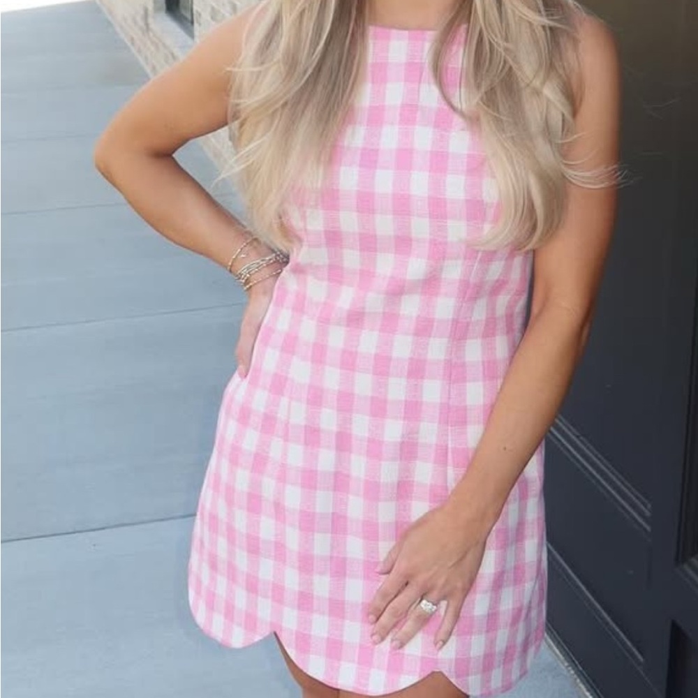 Entro Pink Gingham Mini Dress